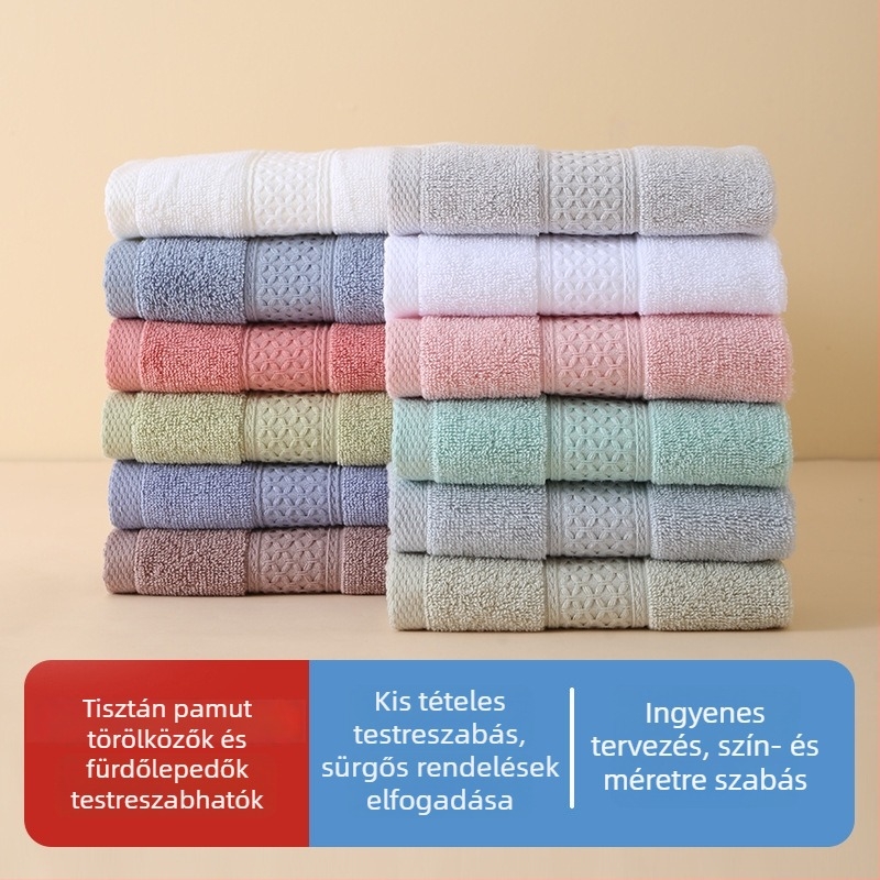 Személyre szabott 100%-os pamut törölközők ajándékdobozban – arc- és fürdő törölközők háztartási és szállodai használatra