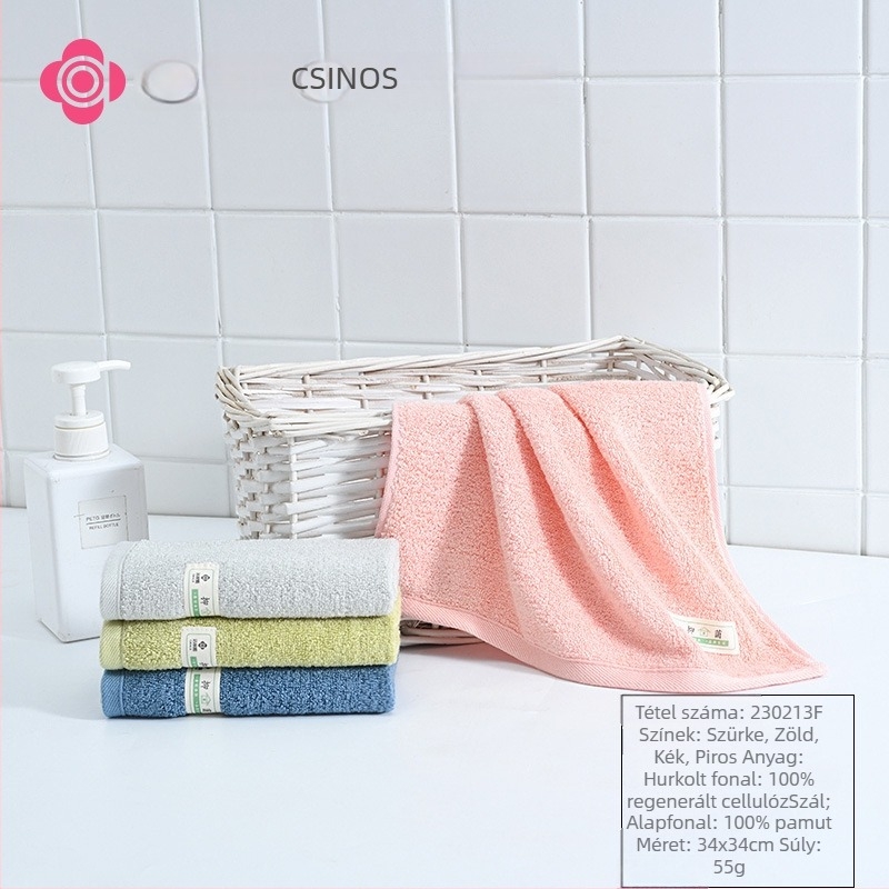 Grace/Jielia antibakteriális 100% pamut törölköző, logó szitanyomással, testreszabható, tömeg 55–100 g, jacquard/egyszerű szövés