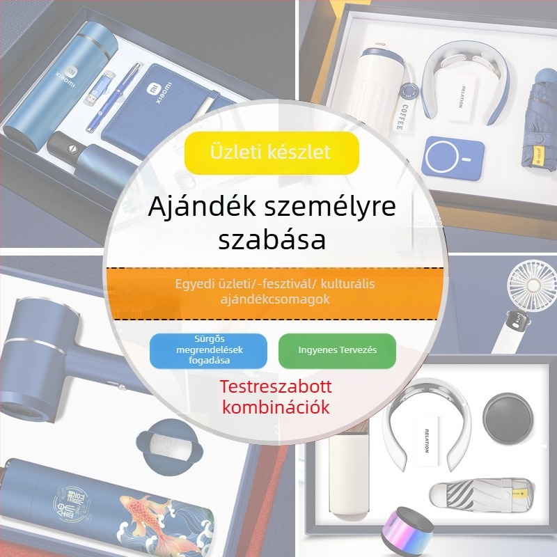 Kerámiából készült termoszos bögrés és törölköző ajándékcsomag, etnikus stílus, esküvőre és üzleti ajándékokhoz