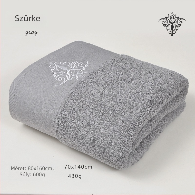 Fürdőlepedő 160×80 cm, 600 g, 100% pamut, hímzett, vastag szövésű