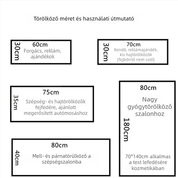 Barber shop és szépségszalon törölköző – nedvszívó, nem hullik a szál; poliészter-pamut, 150d, sima szövés, könnyű arctörölköző (<50 g)