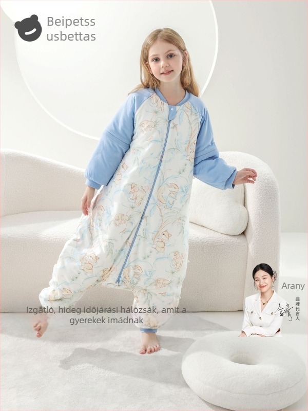 Belleptide Gyerekeknek szóló alvózsák, szétválasztható lábakkal, minden évszakra melegen tartó, hossza 125 cm