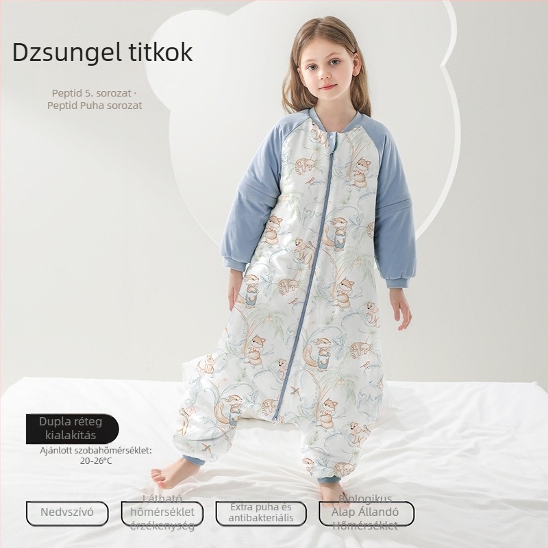 Belleptide Gyerekeknek szóló alvózsák, szétválasztható lábakkal, minden évszakra melegen tartó, hossza 125 cm
