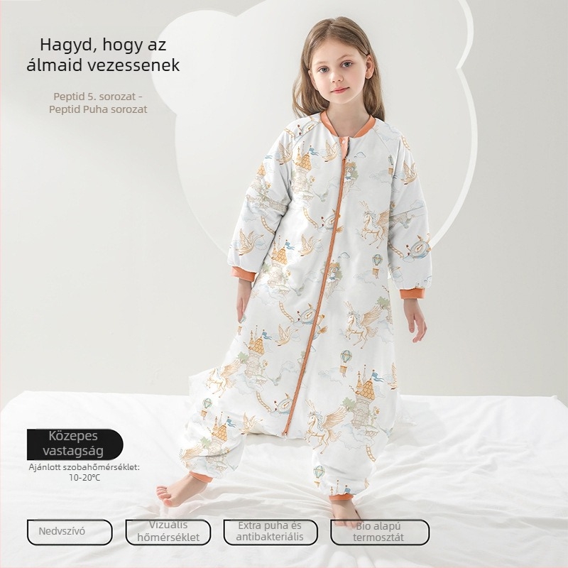 Belleptide Gyerekeknek szóló alvózsák, szétválasztható lábakkal, minden évszakra melegen tartó, hossza 125 cm