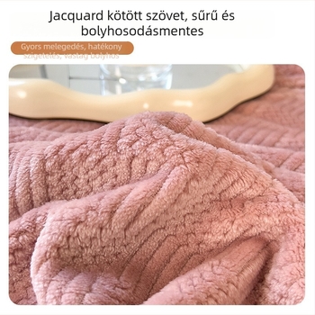 Tej velúr kötött pléd, dupla rétegű, vastag, alváshoz, autóhoz, sál