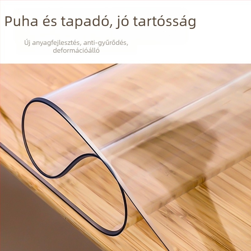 Átlátszó PVC asztalterítő - vízálló, olajálló, csúszásmentes, virágos mintázat