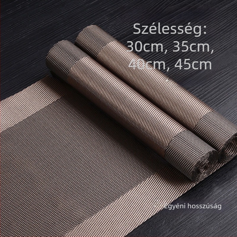 Asztalterítő tea ceremóniához, Zen ihletésű, Új kínai stílus, csíkos minta, PVC felület, poliészter 70%/30%