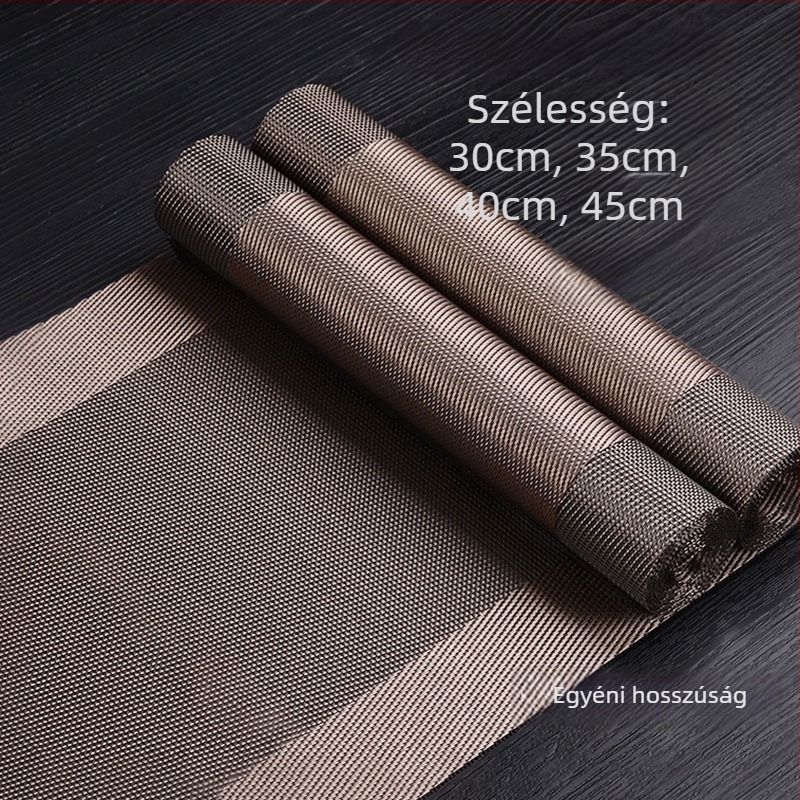 Asztalterítő tea ceremóniához, Zen ihletésű, Új kínai stílus, csíkos minta, PVC felület, poliészter 70%/30%