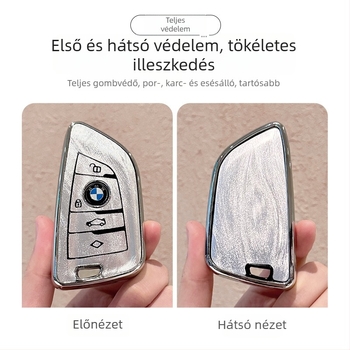 BMW 3-as sorozat kulcstartó TPU teljes védőtok csattal, japán/koreai stílus, testreszabható