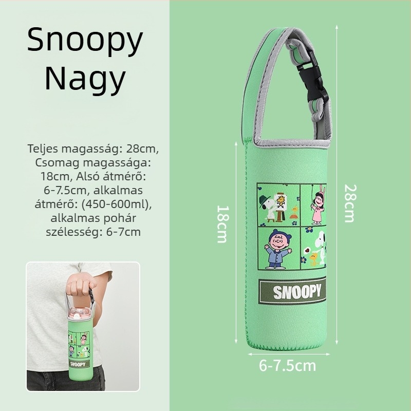 Gyerekeknek készült keresztpántos termoszvédő, univerzális pánttal, védő a vízpalackhoz, ütésálló (Márka: Friendly; Anyag: Szövet; Stílus: Kreatív; Minőség: Megfelelő termék)