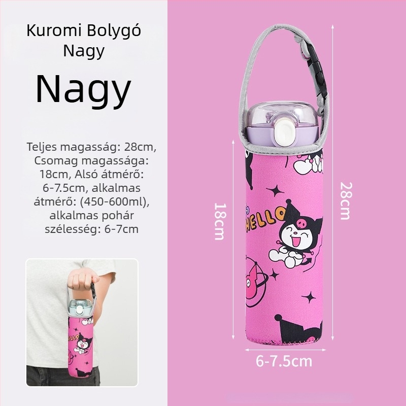 Gyerekeknek készült keresztpántos termoszvédő, univerzális pánttal, védő a vízpalackhoz, ütésálló (Márka: Friendly; Anyag: Szövet; Stílus: Kreatív; Minőség: Megfelelő termék)