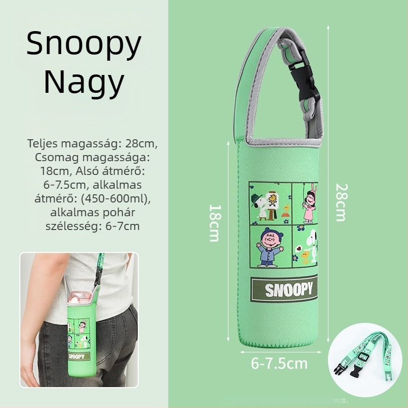 Gyerekeknek készült keresztpántos termoszvédő, univerzális pánttal, védő a vízpalackhoz, ütésálló (Márka: Friendly; Anyag: Szövet; Stílus: Kreatív; Minőség: Megfelelő termék)