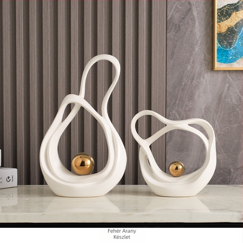 Porcelán geometriai dekoráció nappali és előszoba számára, modern minimalista stílus, márka Elegant Four Seasons, ajándék ötlet