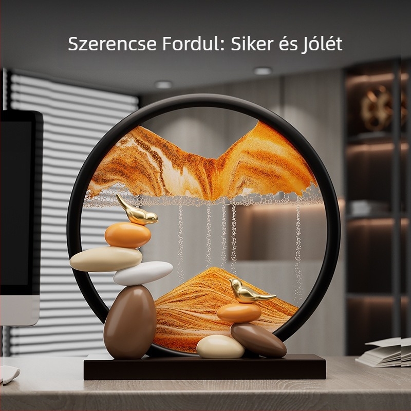 Szerencsét hozó homokművészeti dekor, gyanta, egyszerű és modern stílus, Lion family márka, születésnap ajándék