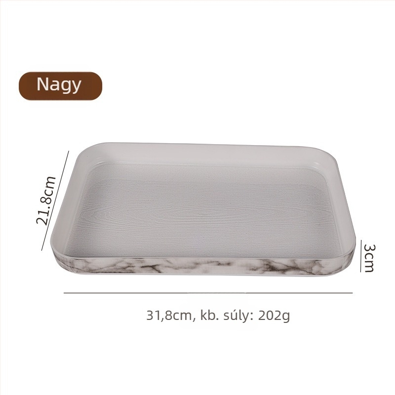 PP műanyag tálca fa textúrájú és márvány mintázatú; logó nyomtatás elérhető; testreszabás; modern nordic stílus; Wood Grain Pallet sor