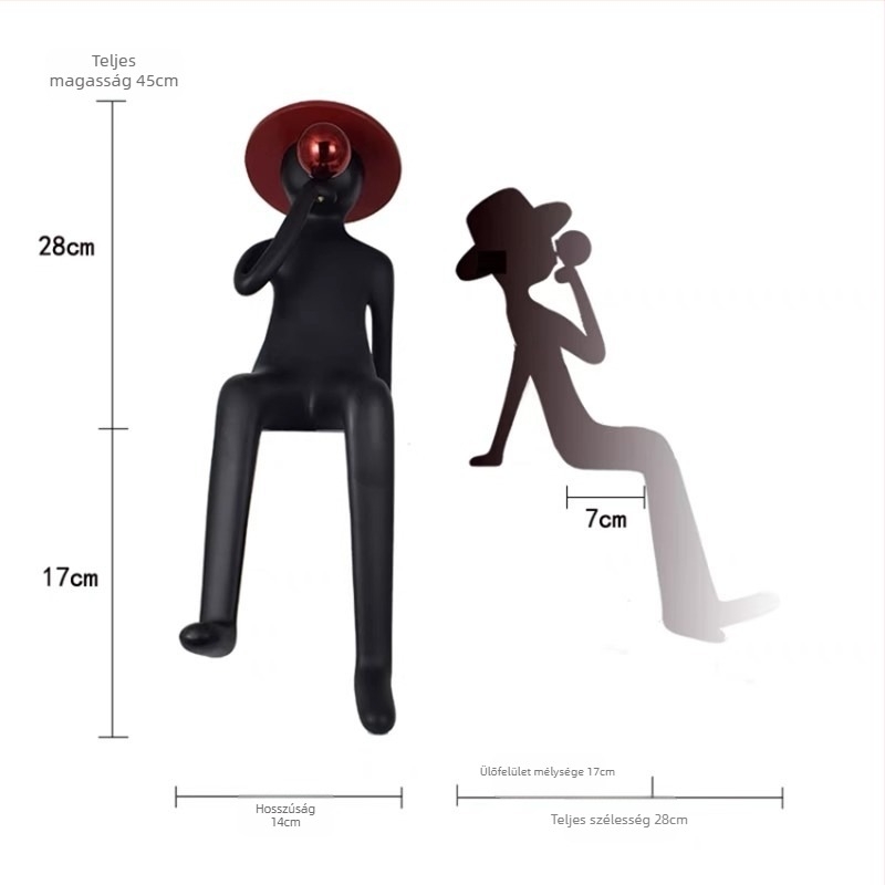 Ülő gyanta szobor: fiú balonokat tart, buborékokat fúj, egyszerű és modern stílus; Anyag: gyanta + rozsdamentes acél; Kivitelezés: Egyéb; Ajándék: Személyes ajándék