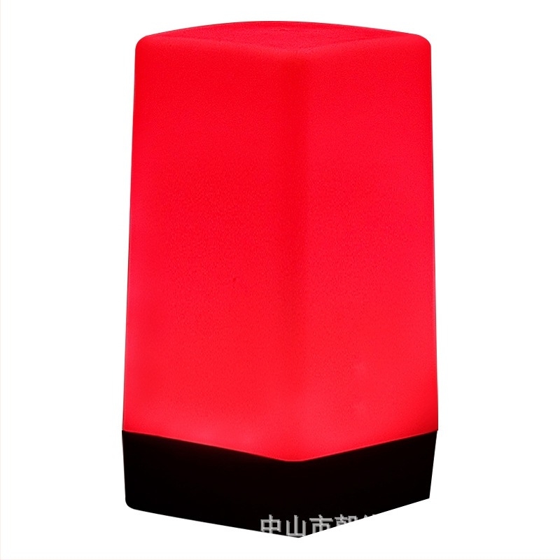 LED tölthető éjszakai fény asztali lámpa, négyzet alakú modell HT-TD1W020, műanyag tartó, modern minimalista stílus, OEM logó