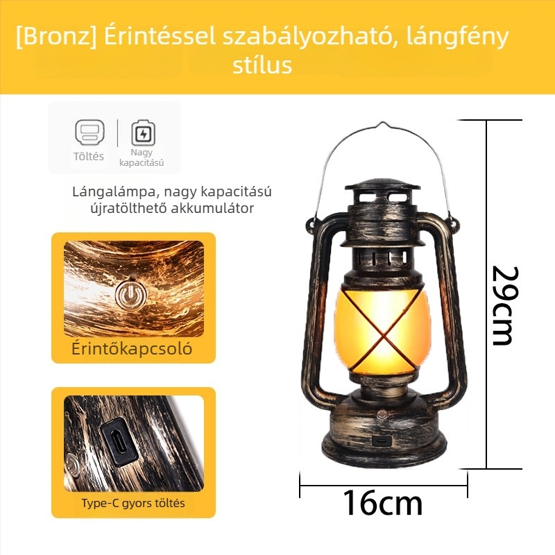 Bárasztali lámpa retro lámpa dizájnnal, műanyag ház, modell HT-TD1W291, ≤36V, éjszakai fény, hangulatvilágítás, DIY díszítés