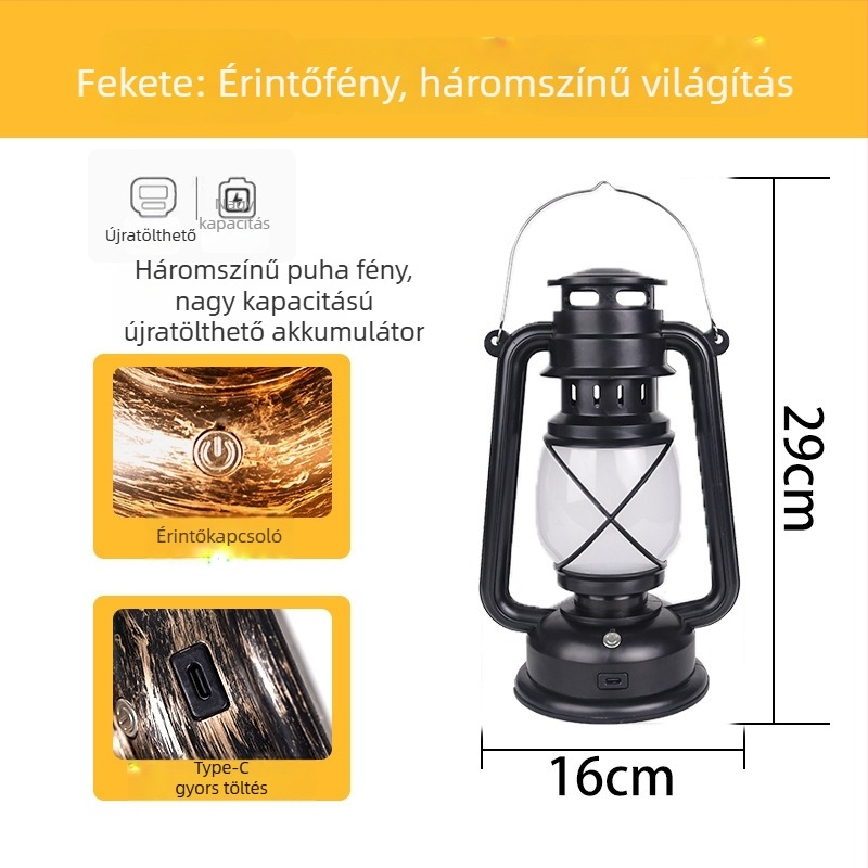 Bárasztali lámpa retro lámpa dizájnnal, műanyag ház, modell HT-TD1W291, ≤36V, éjszakai fény, hangulatvilágítás, DIY díszítés