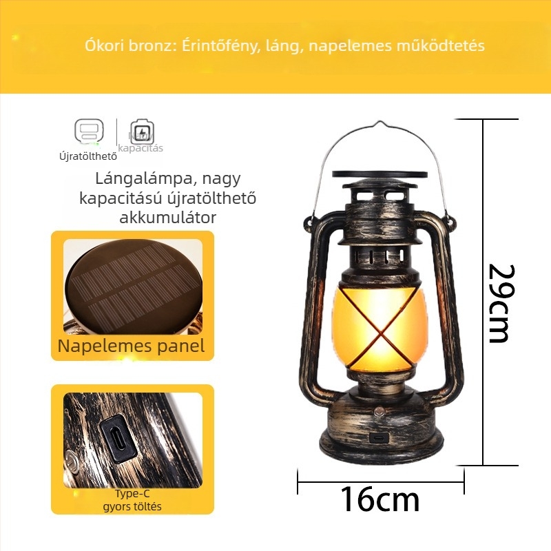 Bárasztali lámpa retro lámpa dizájnnal, műanyag ház, modell HT-TD1W291, ≤36V, éjszakai fény, hangulatvilágítás, DIY díszítés