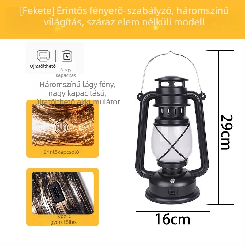 Bárasztali lámpa retro lámpa dizájnnal, műanyag ház, modell HT-TD1W291, ≤36V, éjszakai fény, hangulatvilágítás, DIY díszítés