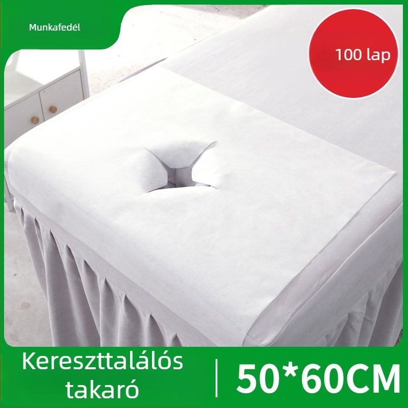Egyszer használatos nem szövött textil arc- és masszázságy törölköző — vastagított, egyszínű, ápolási kiegészítő kozmetikai szalonokhoz és masszázsszalonokhoz