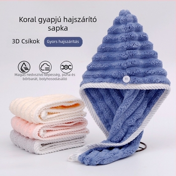 Női korall plüss hajszárító sapka, vastag, rendkívül nedvszívó, gyors szárítás; fürdő sapka és haj törölköző