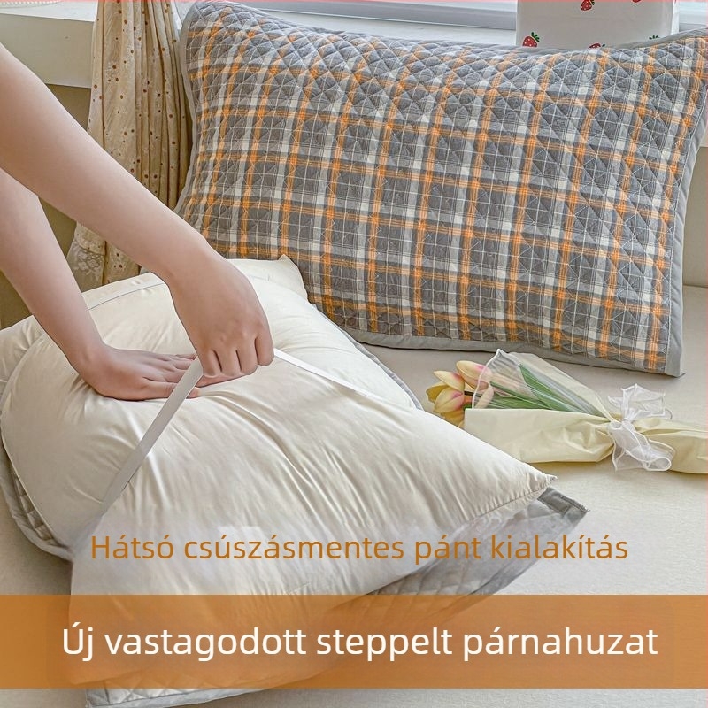 Mosható, vastag tömött pamut párnahuzat anti-slip pántokkal, nedvszívó, minden évszakban használható, egy párnához