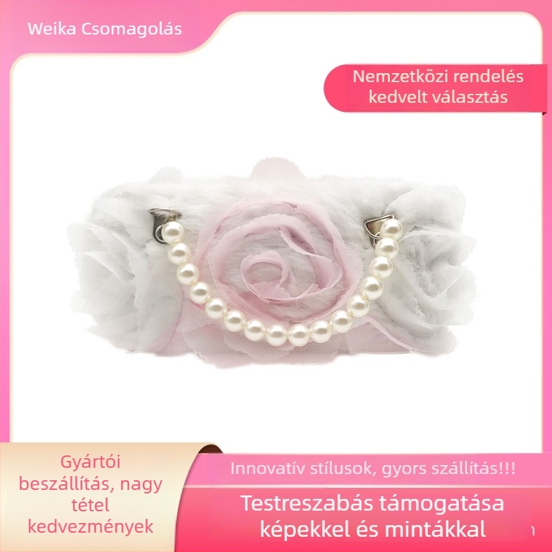 Weika gyerekeknek szóló gyöngyös ékszertáska virágos hímzéssel – anyag: textilek, állatmotívum, logónyomtatás elérhető, Weika