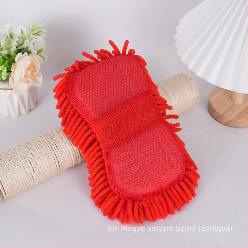 Autó tisztító szivacs és chenille törölköző — nedvszívó; anyag: szivacs + chenille; fonal technológia: blended yarn; súly: 55 g (rövid szál) / 85 g (hosszú szál); funkció: autó tisztítás
