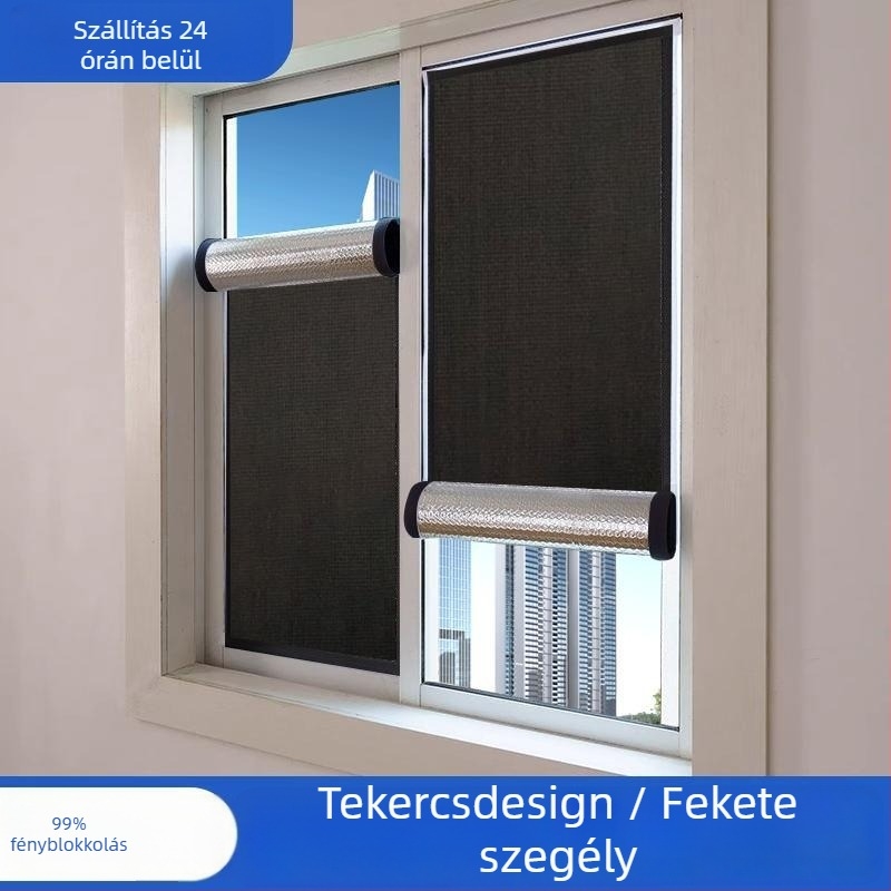 Öntapadós ablakfilm napvédelmi célból – anyag: szövet, modern minimalista stílus, egyszínű mintázat, nappali