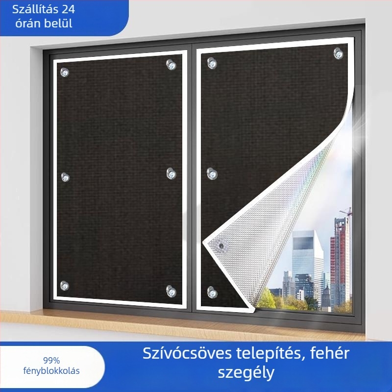 Öntapadós ablakfilm napvédelmi célból – anyag: szövet, modern minimalista stílus, egyszínű mintázat, nappali