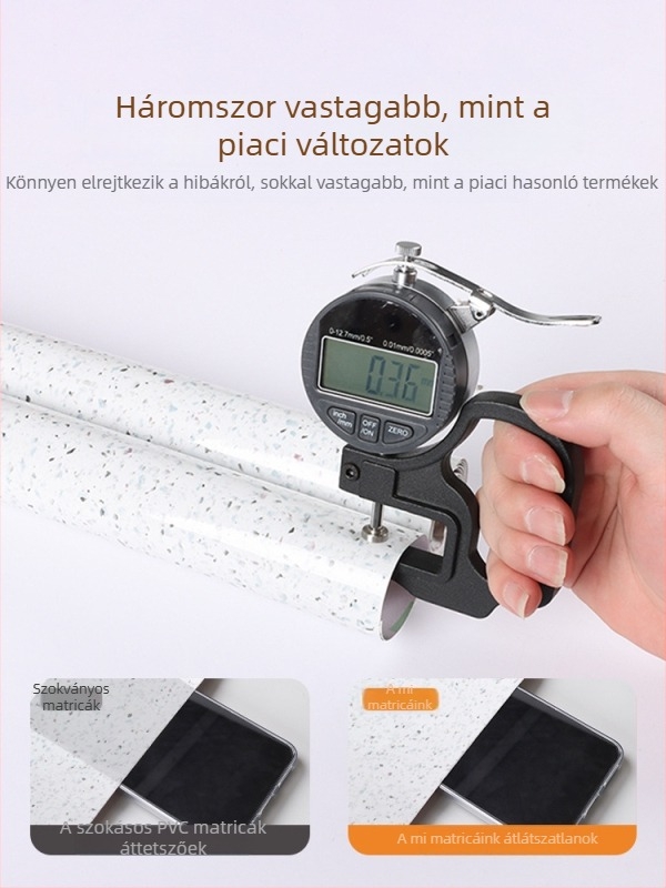 PVC-anyagból készült falmatrica szekrényekhez, márványmintás, 1 darab, tűzálló, vízálló, egyszerű modern stílus