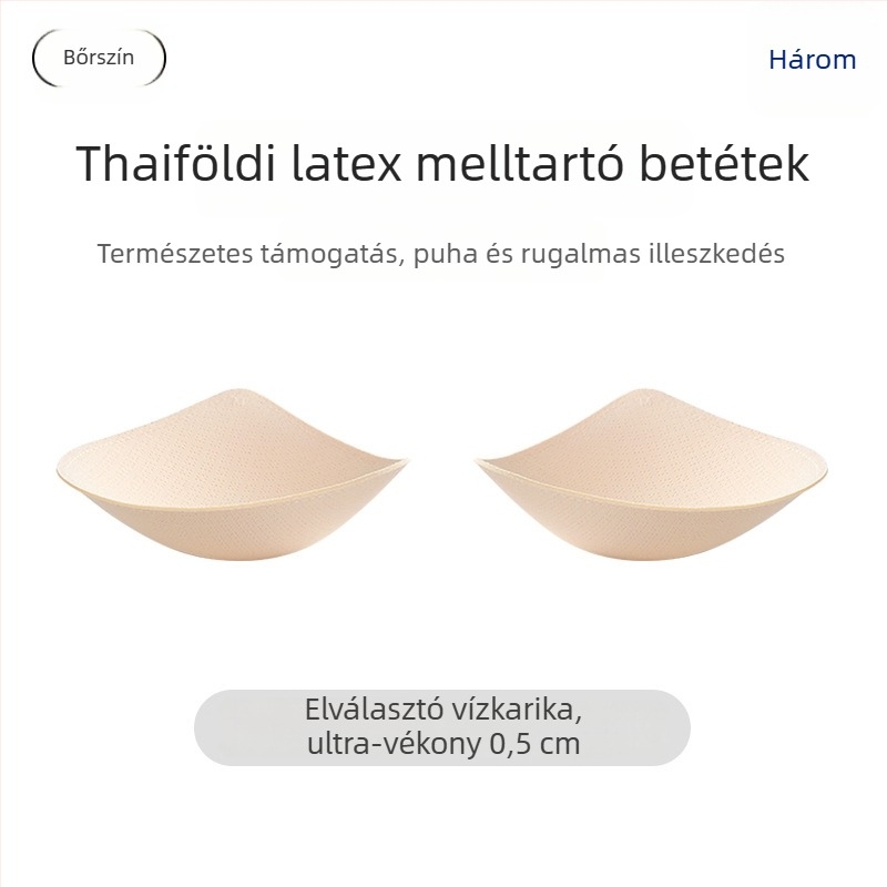 Vékony latex melltartóbetét fürdőruhához és sportmelltartóhoz, kis mellek kiemelésére, csészebetétek vízcsepp alakban