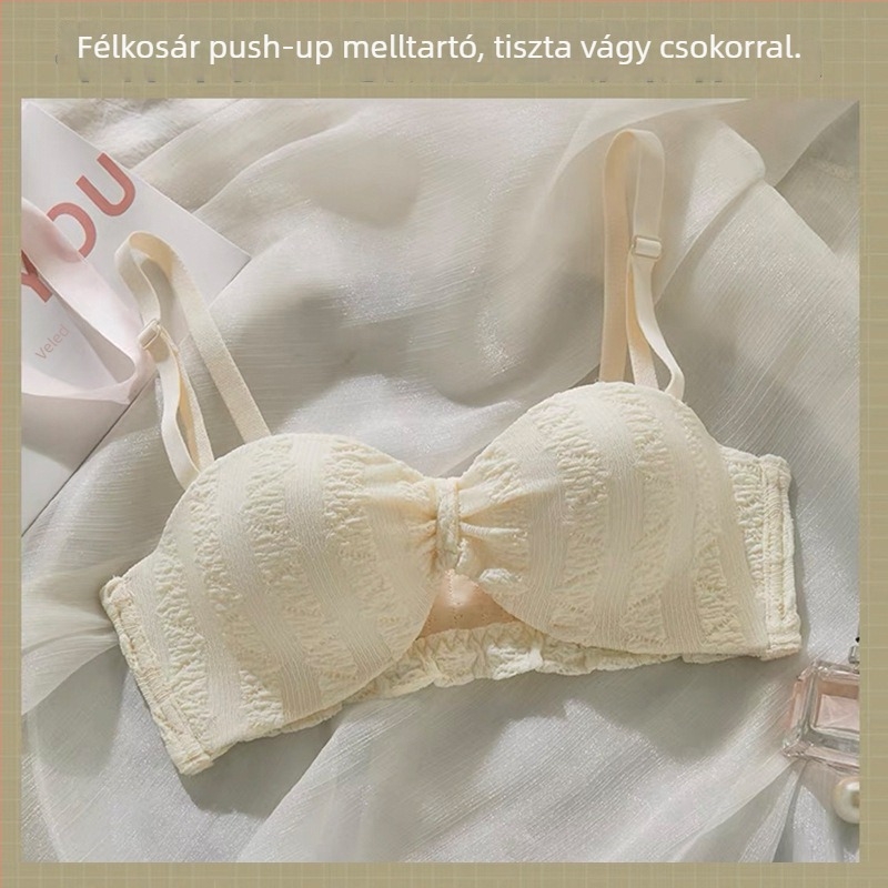 Pánt nélküli push-up melltartó, anti-slip, láthatatlan, nejlon anyag, kivehető dupla pánttal