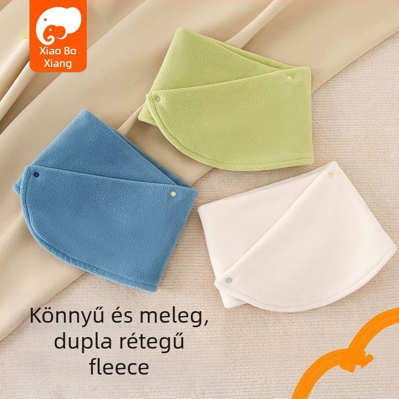 Gyerek sál polár fleece anyagból, japán és koreai bájos stílus, egyszínű mintával, meleg őszi-téli szezonra