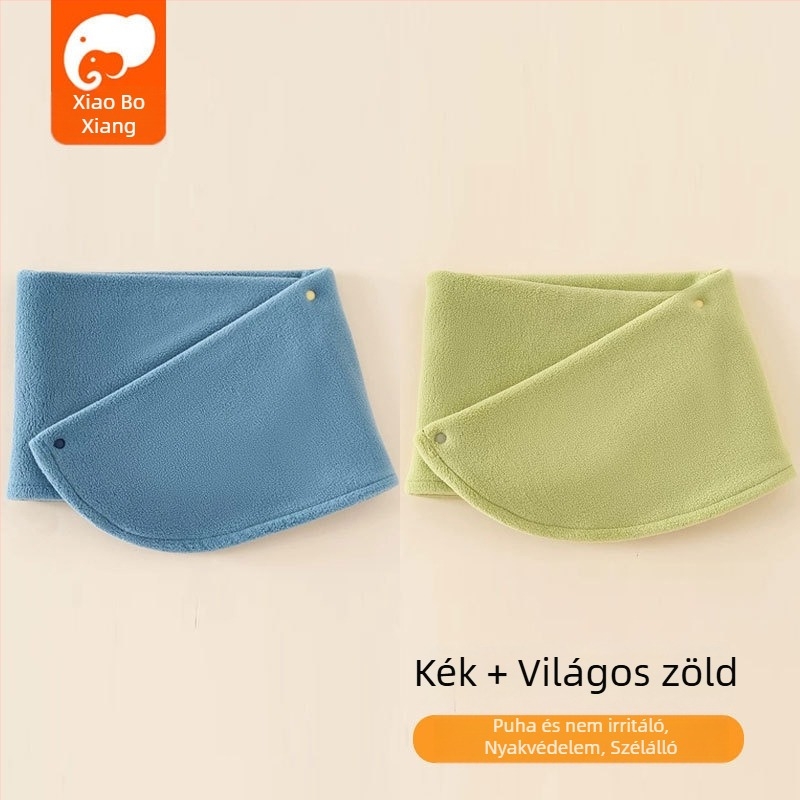 Gyerek sál polár fleece anyagból, japán és koreai bájos stílus, egyszínű mintával, meleg őszi-téli szezonra