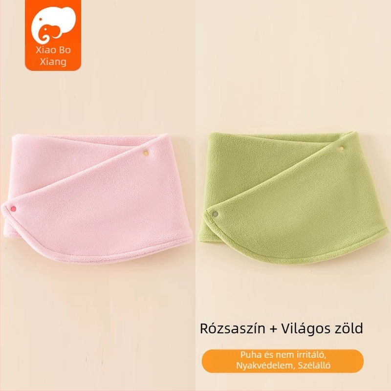 Gyerek sál polár fleece anyagból, japán és koreai bájos stílus, egyszínű mintával, meleg őszi-téli szezonra