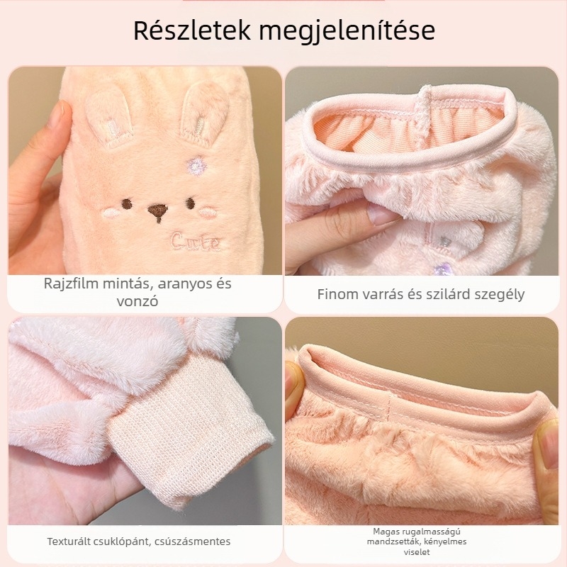 Mumu fruit plüss anti-szennyező ujjjvédők gyerekeknek, 3–12 év, téli 2025, uniszex, aranyos mintázat