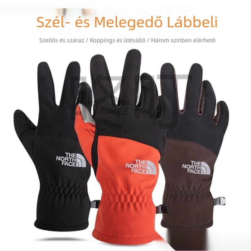 Téli szabadtéri hegymászó és síző kesztyű – szélálló és vízálló, érintőképernyő-kompatibilis, fleece bélésű, csúszásmentes