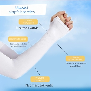 Női napvédő ujjvégek kültéri kerékpározáshoz – Ice Silk hűtőhatás, UV védelem, Nylon anyag 81-95%