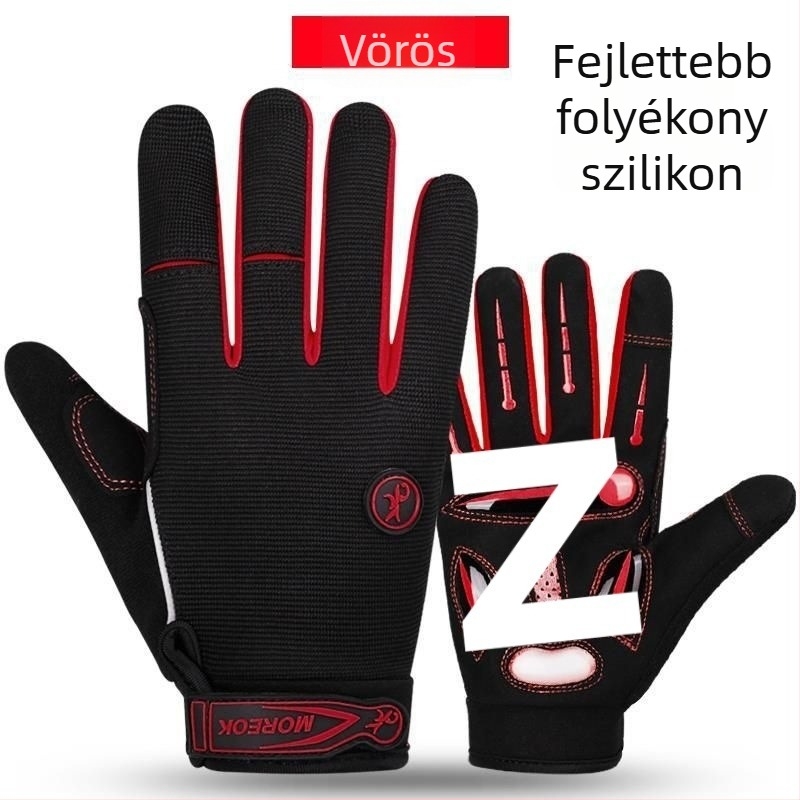 Uniszex kerékpáros kesztyű UV védelemmel, légáteresztő, félujjas