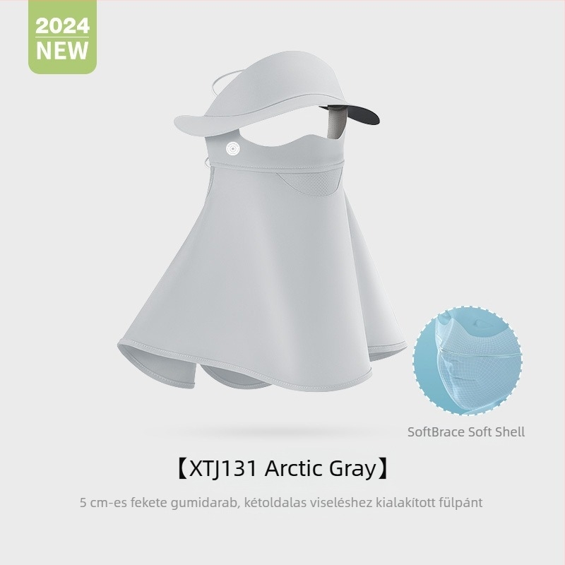 Női napvédő arcmaszk, lélegző nylon anyag, teljes arcvédő, nyak- és homlokvédelmet nyújtó, eredeti dizájn