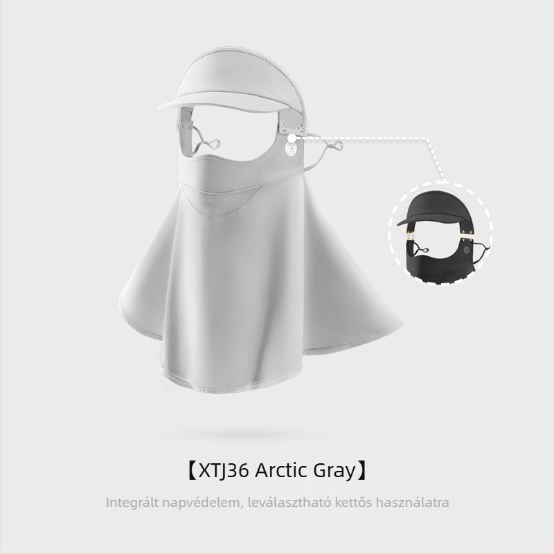 Női napvédő arcmaszk, lélegző nylon anyag, teljes arcvédő, nyak- és homlokvédelmet nyújtó, eredeti dizájn