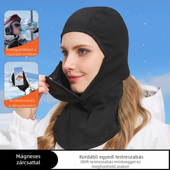 Mágneses símaszk arcfedő UV védelemmel, vízálló anyag, fleece béléssel, uniszex