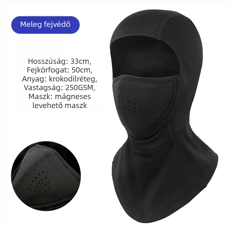 Mágneses símaszk arcfedő UV védelemmel, vízálló anyag, fleece béléssel, uniszex