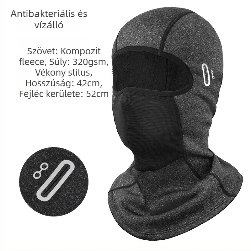 Mágneses símaszk arcfedő UV védelemmel, vízálló anyag, fleece béléssel, uniszex
