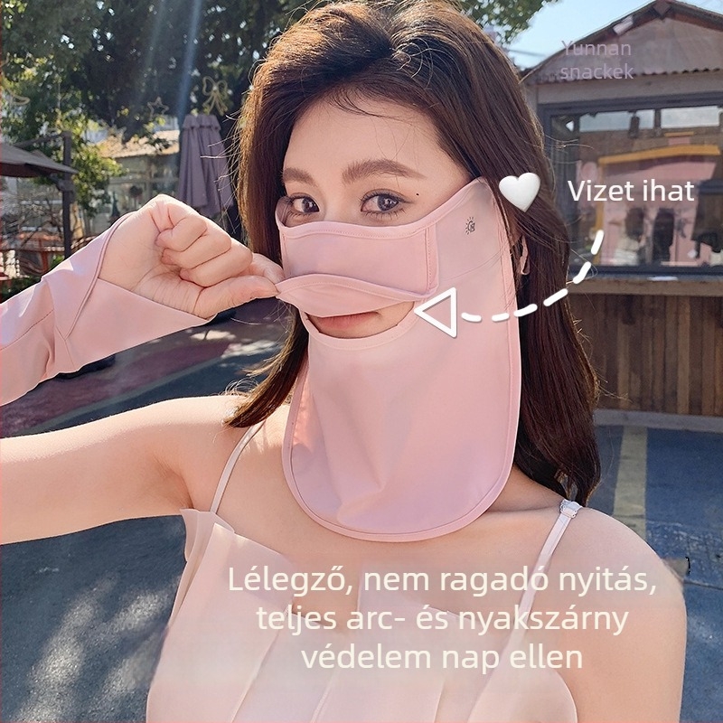 Arcmaszk UV védelemmel, lélegző, gyorsan száradó, Ice Silk anyagú, nyakvédő