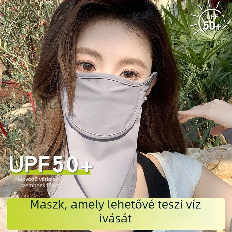 Arcmaszk UV védelemmel, lélegző, gyorsan száradó, Ice Silk anyagú, nyakvédő