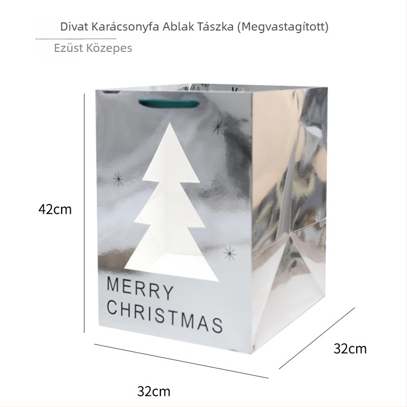 Nagy karácsonyi tote táska papírból, más stílus, ajándékcsomagolás